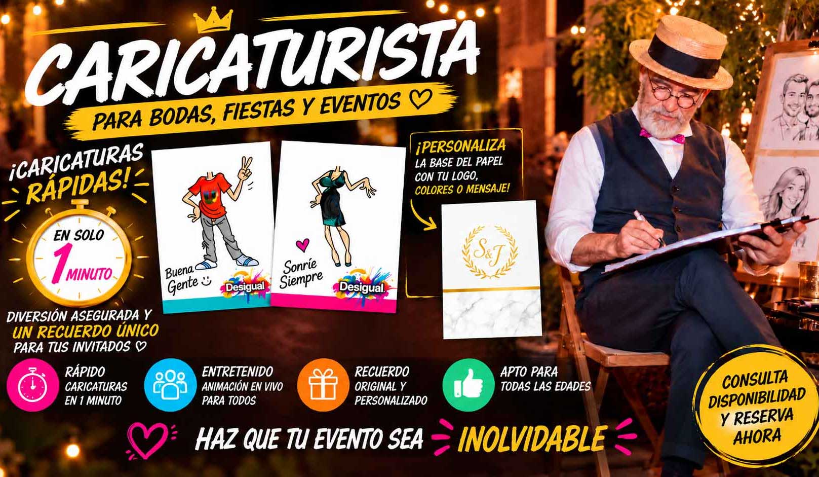 Caricaturista para bodas, fiestas y eventos en Barcelona