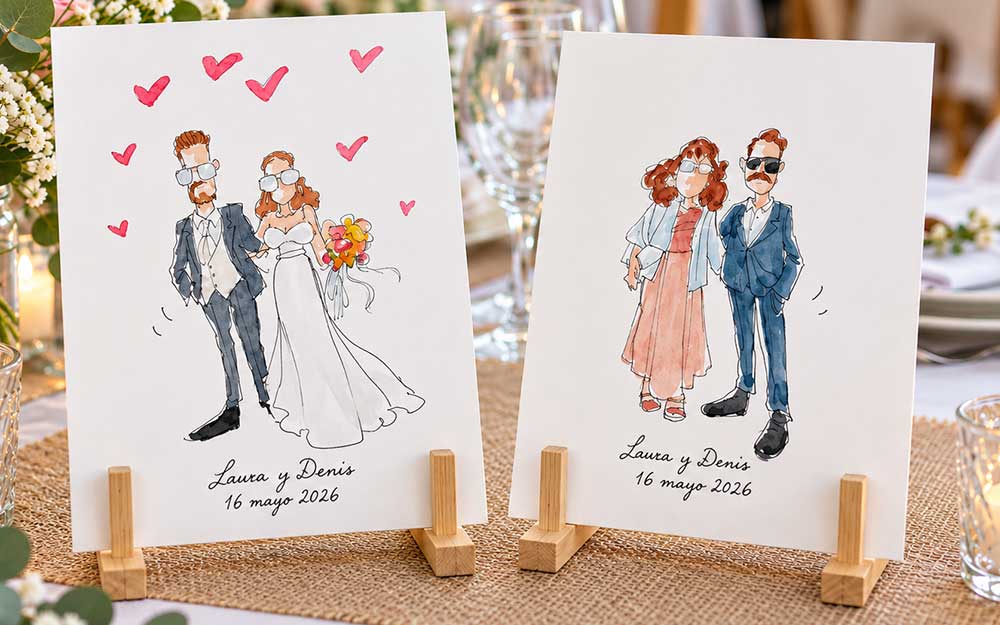 Caricaturas a color para bodas, fiestas y eventos en Barcelona