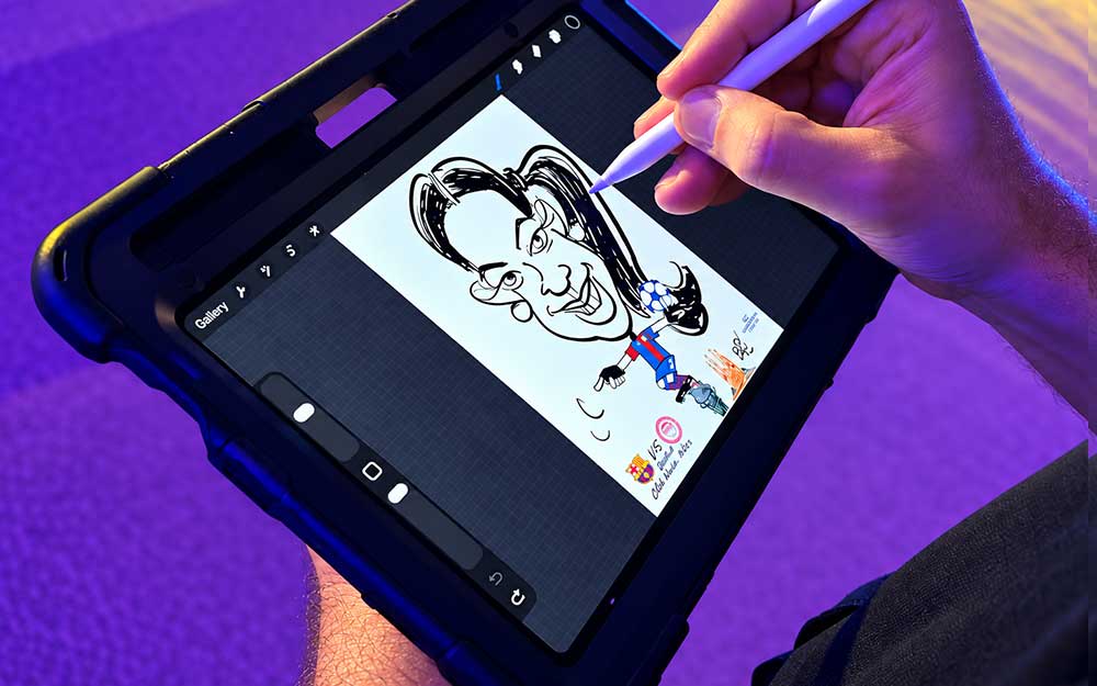 Caricaturas digitales realizadas con tableta en Barcelona
