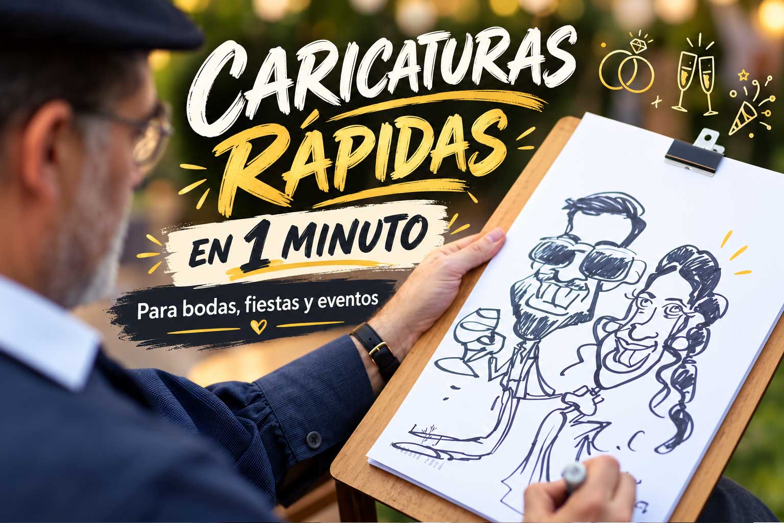 Caricaturas rápidas para fiestas y eventos en Barcelona realizadas en directo